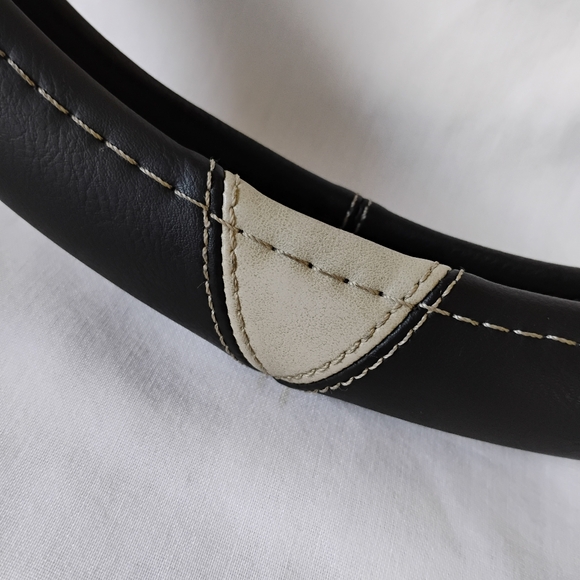 Grey & Black Steering Wheel Cover Vehicle / Car Customization Stitching Accent - Picture 2 of 7